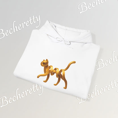 Golden Cat. Minimalist Graphic Hoodie Becheretty - Modern, and Effortlessly Etylish - Perfect for everyday wear with an artistic edge.