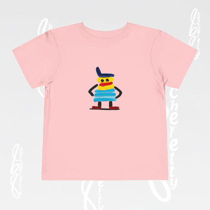 Toddler Tee – Cute Cartoon Abstract - Becheretty Minimalist Art Graphic - Colorful Playful Character T-Shirt