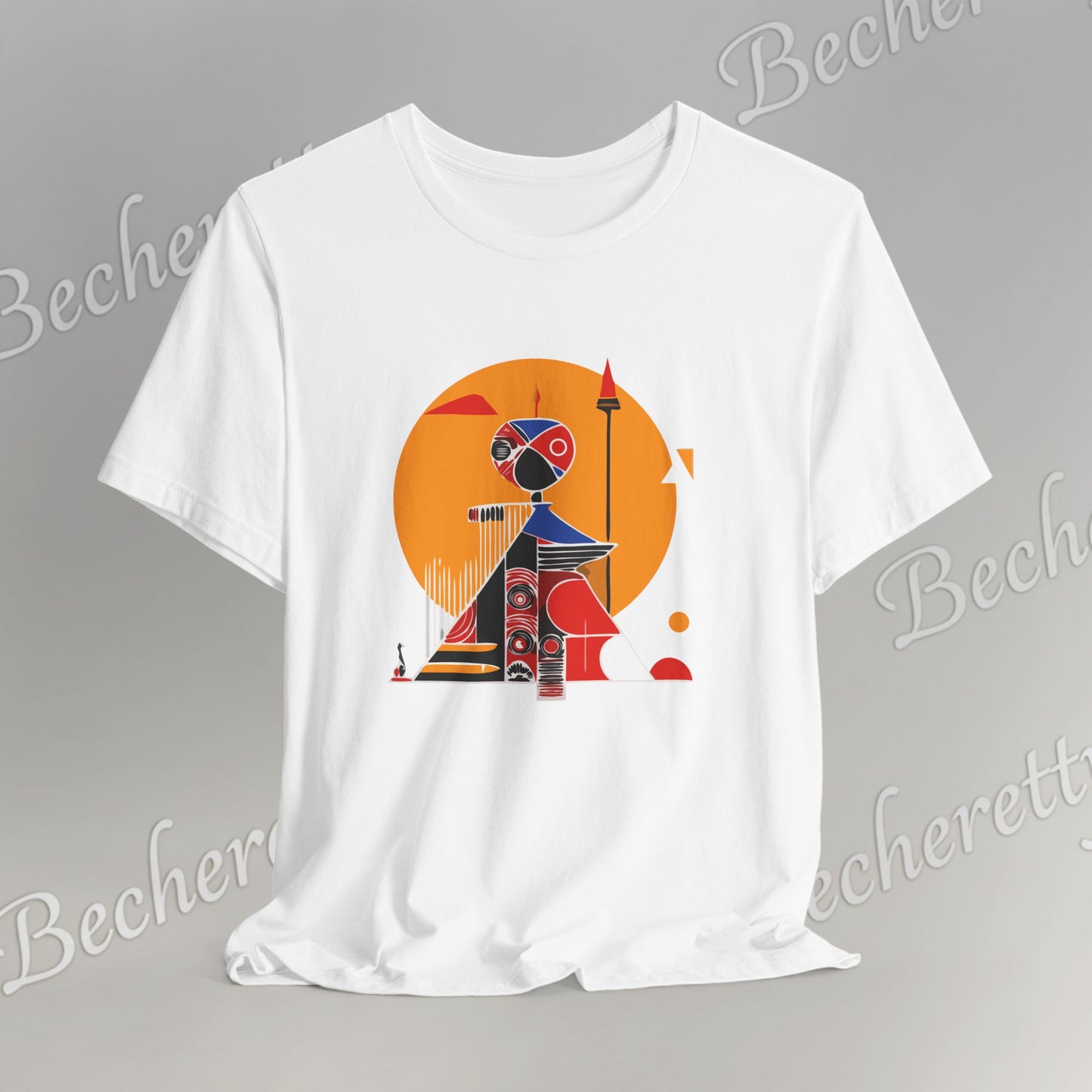 "Solar Guardian" Short Sleeve Becheretty T-shirt - Casual - Wear the strength of the sun and the precision of the spear