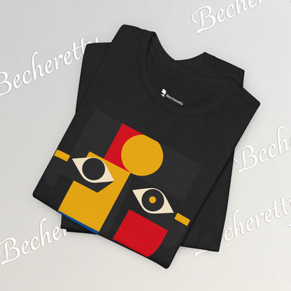 Abstract Geometric Face T-Shirt — Modern Cubist Art Tee