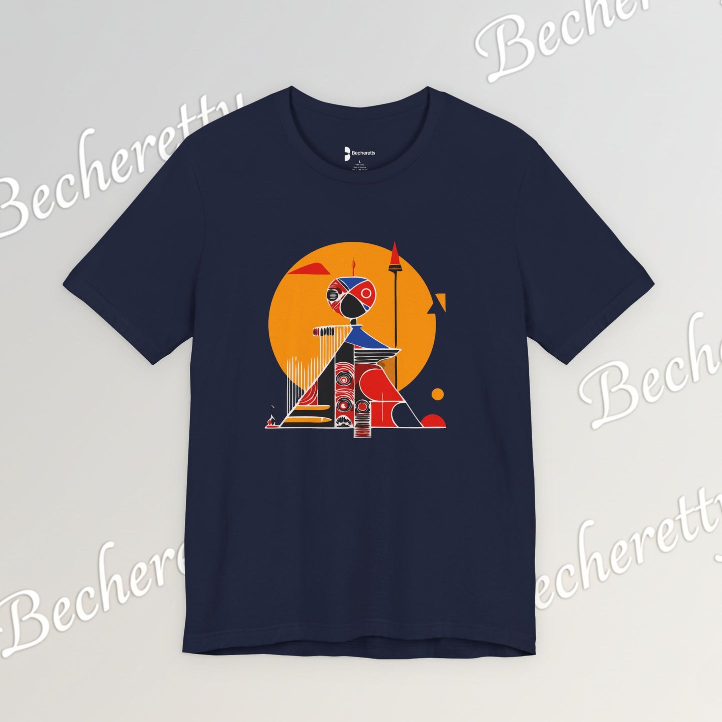 "Solar Guardian" Short Sleeve Becheretty T-shirt - Casual - Wear the strength of the sun and the precision of the spear