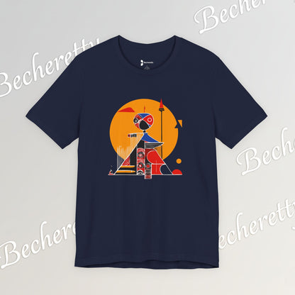 "Solar Guardian" Short Sleeve Becheretty T-shirt - Casual - Wear the strength of the sun and the precision of the spear