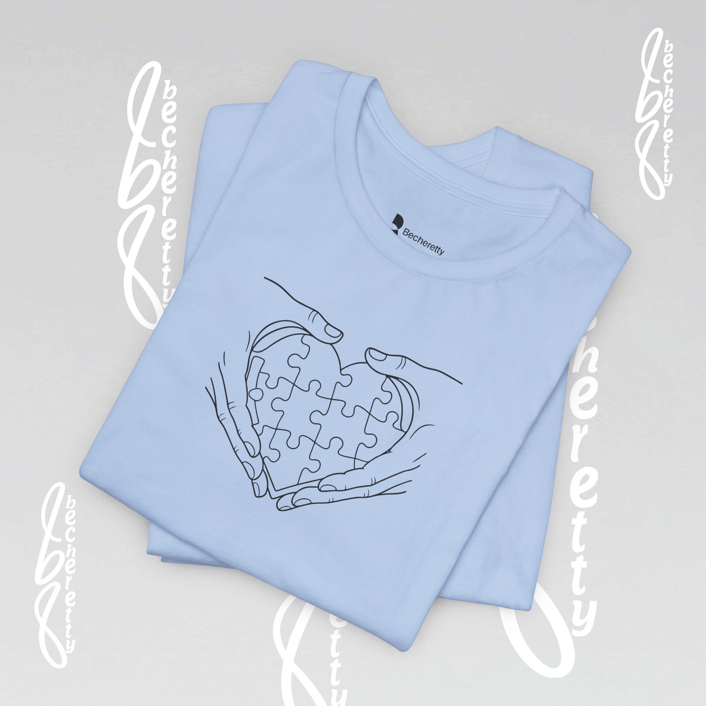 Autism Awareness T-Shirt  "My Heart is Yours" - Becheretty Minimalist design - Unisex, casual wear.