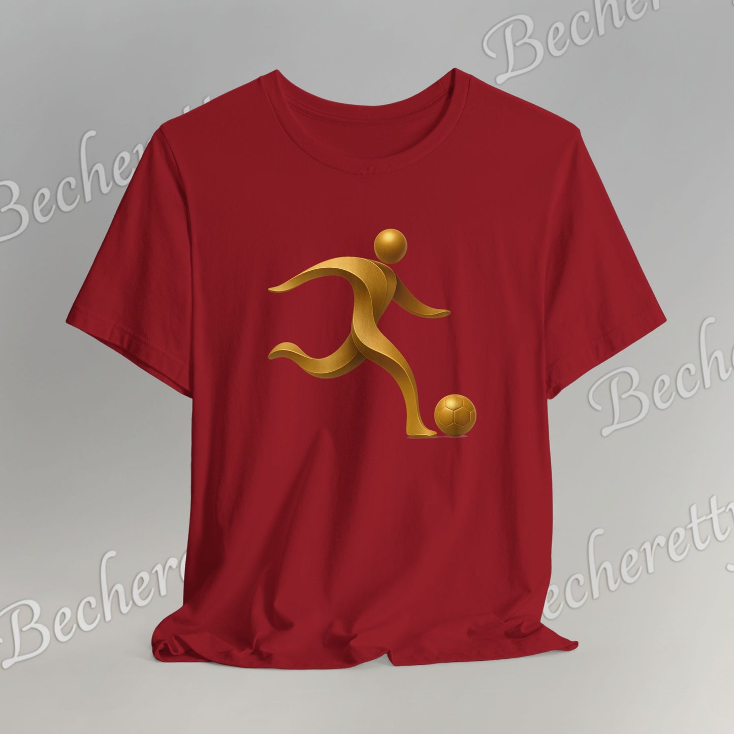 Soccer Player Gold Icon Tee - Graphic Art Minimalist Becheretty - Perfect Gift - Casual Wear