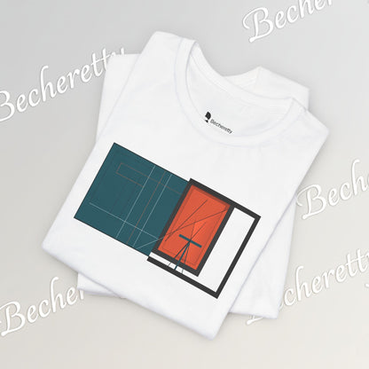 Minimalist Window Sunset T‑Shirt — Modern Geometric Home Vibe Tee - Art Graphic Becheretty