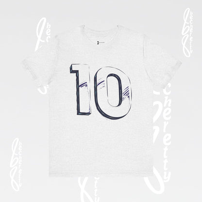 Stylish Unisex Tee - Number 10 - Casual Everyday Wear, Unique Gift  Sports Lovers, Becheretty Graphic, Team Spirit