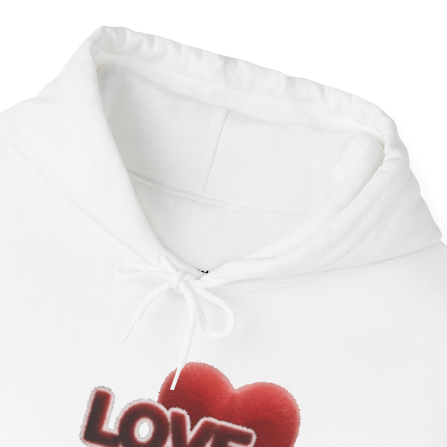 "LOVE" Plush Covered in Fur Graphic Hoodie - Art Minimalist Becheretty - Valentins day & Casual Wear