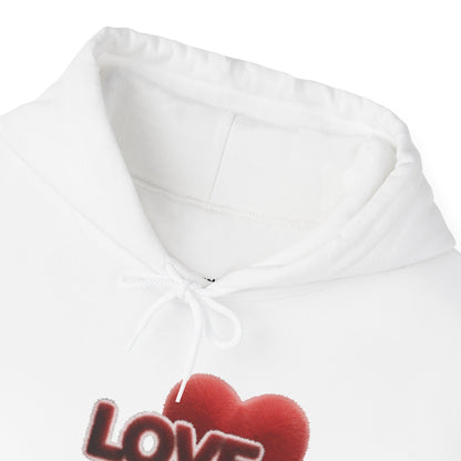 "LOVE" Plush Covered in Fur Graphic Hoodie - Art Minimalist Becheretty - Valentins day & Casual Wear