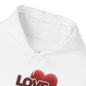 "LOVE" Plush Covered in Fur Graphic Hoodie - Art Minimalist Becheretty - Valentins day & Casual Wear