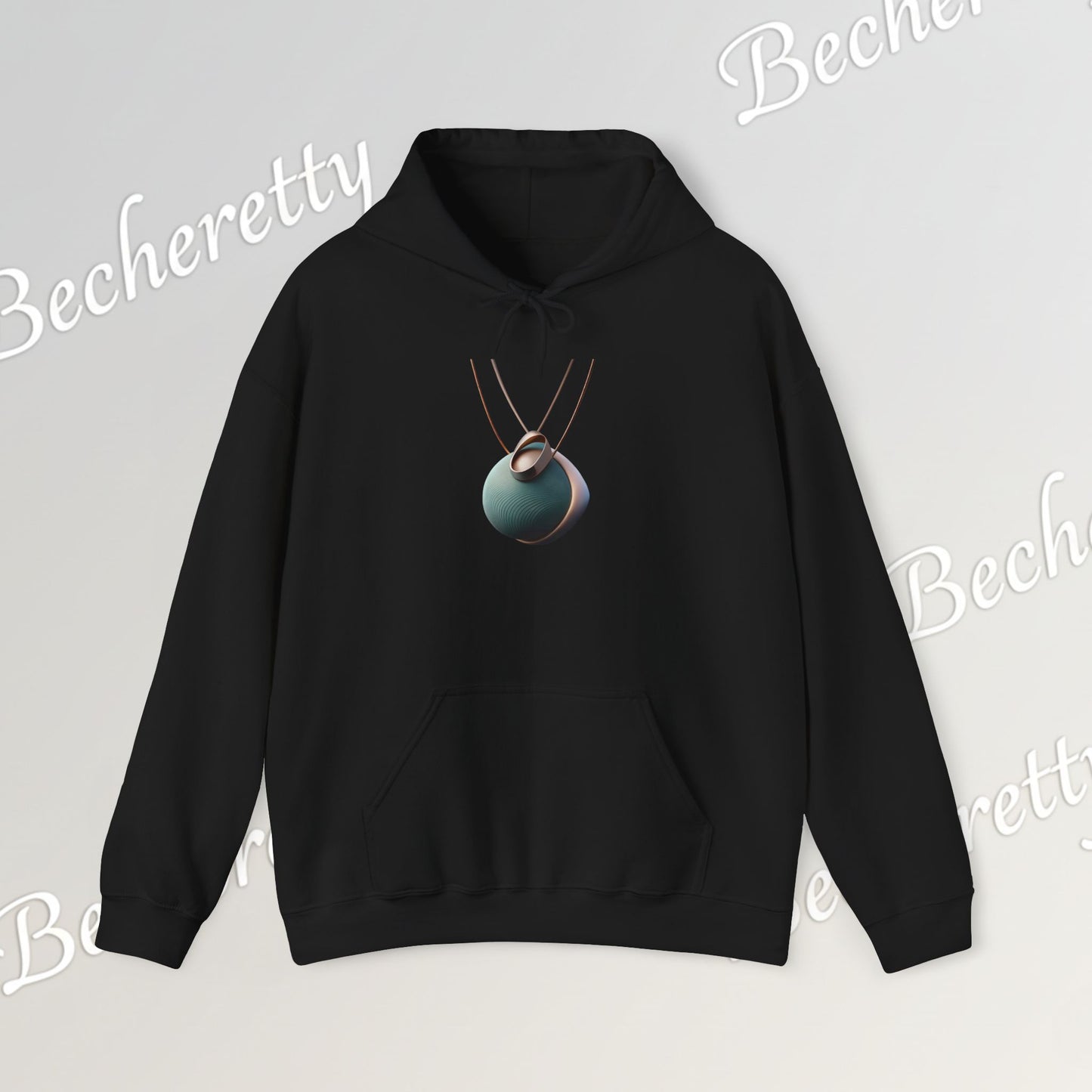 Abstract 3D Geometric Necklace Hoodie - Art Graphic Becheretty - Unisex, Original Gift for Friends