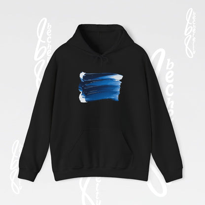 Abstract Blue Brushstroke Hoodie - Art Graphic Becheretty - Comfort and style with this Unisex Heavy Blend