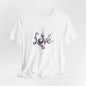 Love Script Tee - Romantic Floral Typography T-Shirt - Art Graphic Becheretty - Ideal gift for your loved one
