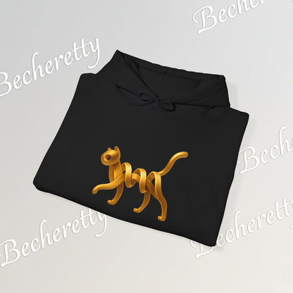 Golden Cat. Minimalist Graphic Hoodie Becheretty - Modern, and Effortlessly Etylish - Perfect for everyday wear with an artistic edge.
