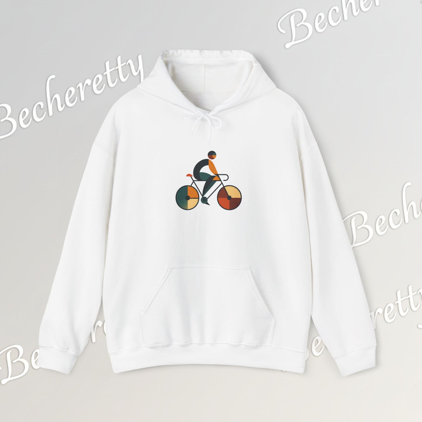 The Bauhaus Cyclist | Premium Geometric Art Hoodie Becheretty - Perfect Gift for Bike Lovers - Casual
