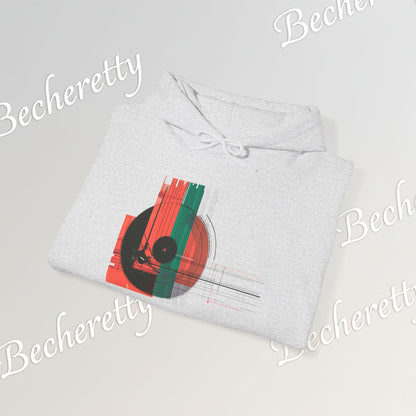 The Vinyl Echo "DJ" Hoodie - Art Graphic Becheretty - The classic vinyl record through a lens of modern geometry