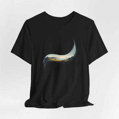 Abstract Wave Tee — Minimal Coastal Brushstroke T-Shirt Becheretty - Ideal Gift - Original Design