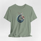Abstract Nautical Wave Tee - Minimalist Anchor & Shell Graphic Becheretty - Perfect Gift for Art Lovers