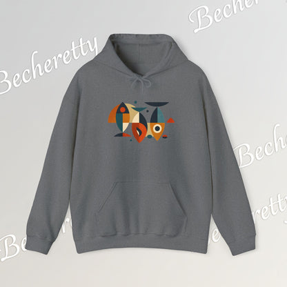 Geometric Fish Hoodie - Minimalist Graphic Becheretty, blending abstract geometric shapes