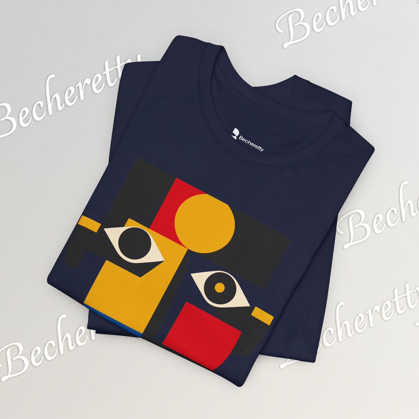 Abstract Geometric Face T-Shirt — Modern Cubist Art Tee