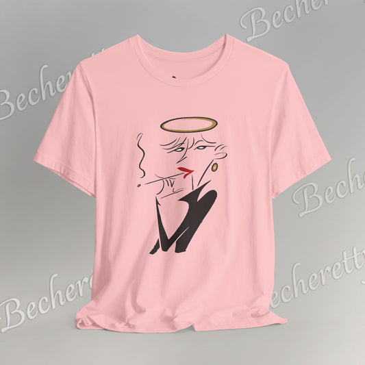 "Fallen Angel" Abstract Line Art Graphic Tee Becheretty - Channel your inner rebel with a touch of divine style