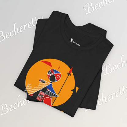 "Solar Guardian" Short Sleeve Becheretty T-shirt - Casual - Wear the strength of the sun and the precision of the spear