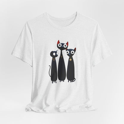 T-Shirt "Three Stylized Black Cats" | Cute Minimal Graphic Becheretty - Modern, artful touch
