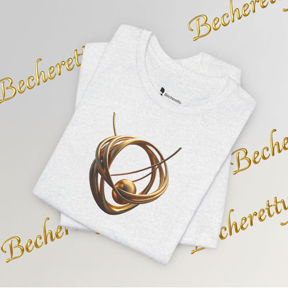 T-Shirt - Golden Abstract Orb Graphic Art Becheretty - Perfect for everyday wear with a refined, contemporary edge.