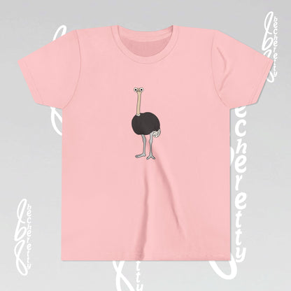 Youth Ostrich Graphic Tee - Becheretty desing for Kids, Cool Summer Top, Gift for Birthdays, Animal Lovers Tee