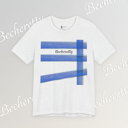 Abstract Blue Brushstroke Tee — 'Becheretty' Minimalist Graphic T-Shirt
