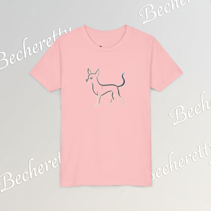 Youth T'Shirt - Graphic Chihuahua - Art Minimalist Becheretty - Perfect gift for Pet Lovers
