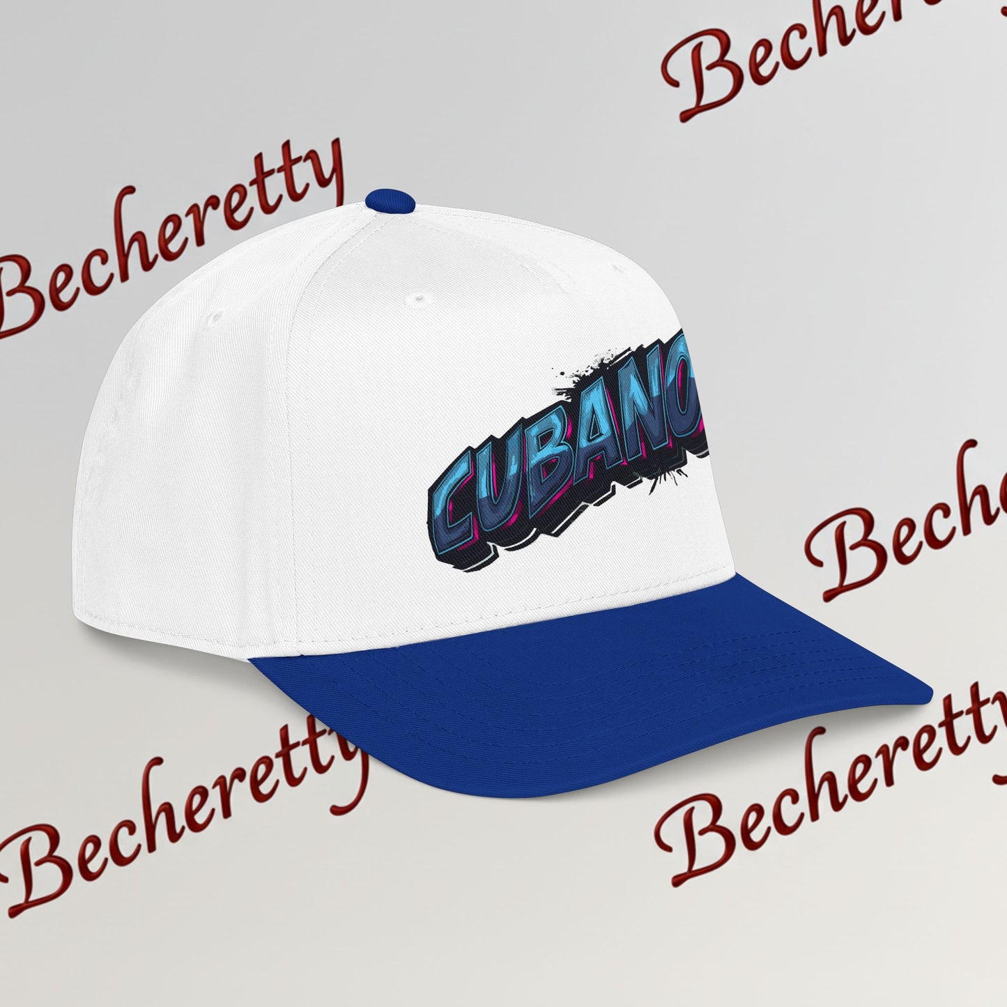 Snapback Baseball Cap "Cubano"  — Graphic Art Becheretty - Stylish companion for laid-back meetups - Gift Cap idea.