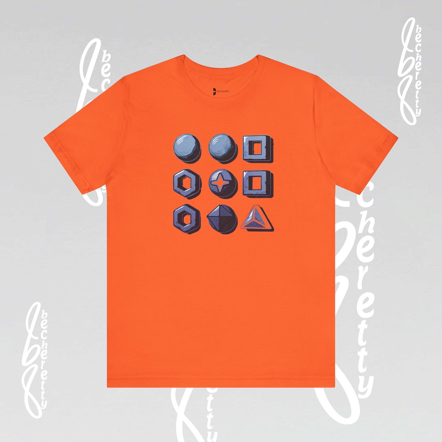 Graphic "Abstract Geometrics" T-Shirt Becheretty - Short Sleeve - Art Minimalist - Casual Wear