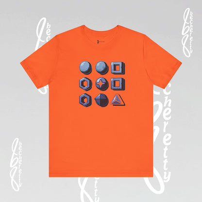 Graphic "Abstract Geometrics" T-Shirt Becheretty - Short Sleeve - Art Minimalist - Casual Wear