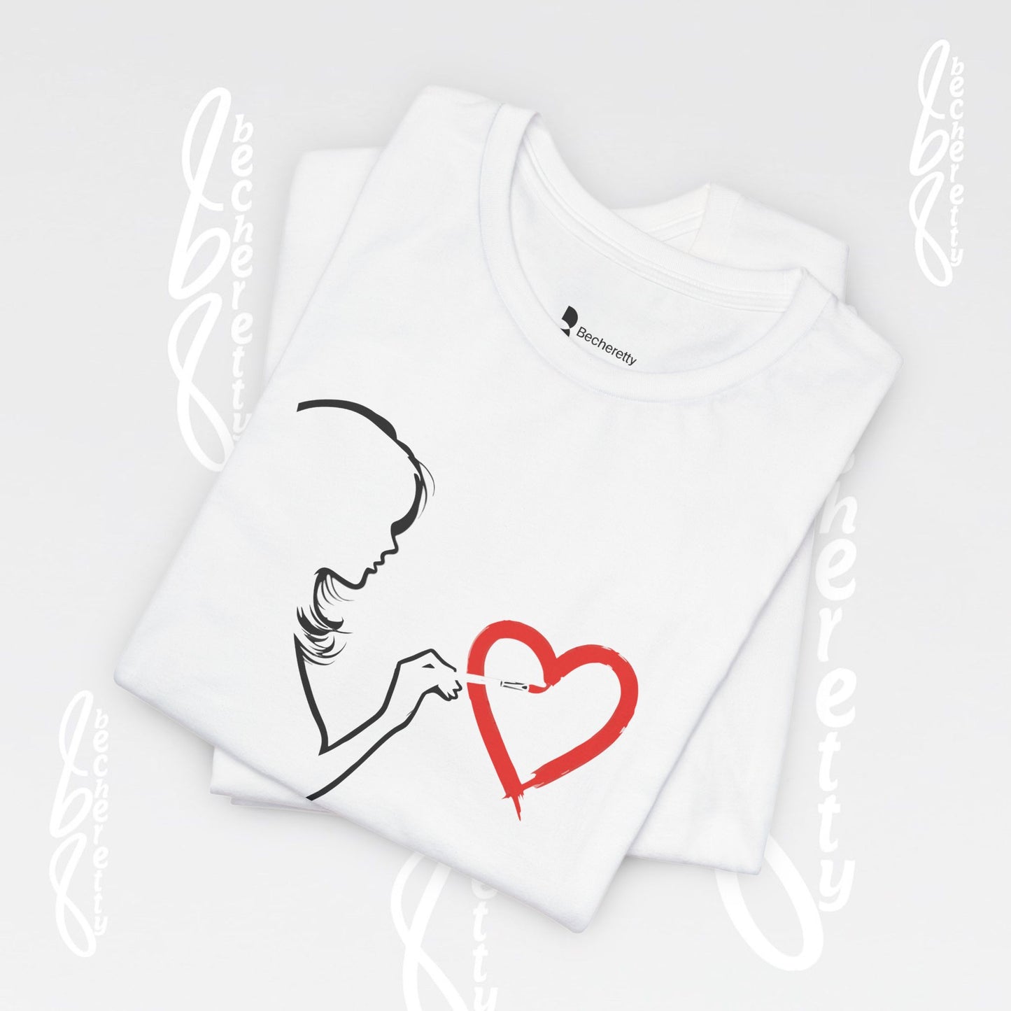 Graphic Art T-shirt "Love" Minimalist Design Becheretty - Urban Style - Casual Wear