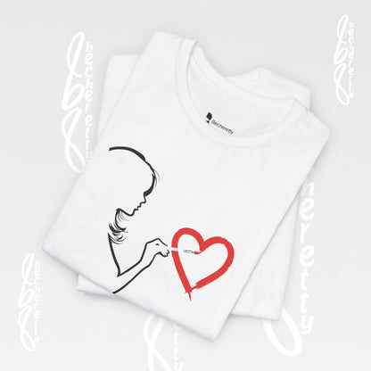 Graphic Art T-shirt "Love" Minimalist Design Becheretty - Urban Style - Casual Wear