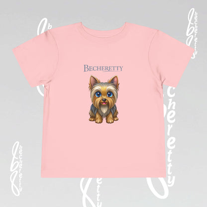 Toddler T-Shirt short sleeve - Cute Yorkie Graphic Becheretty - Perfect for Yorkie Lovers