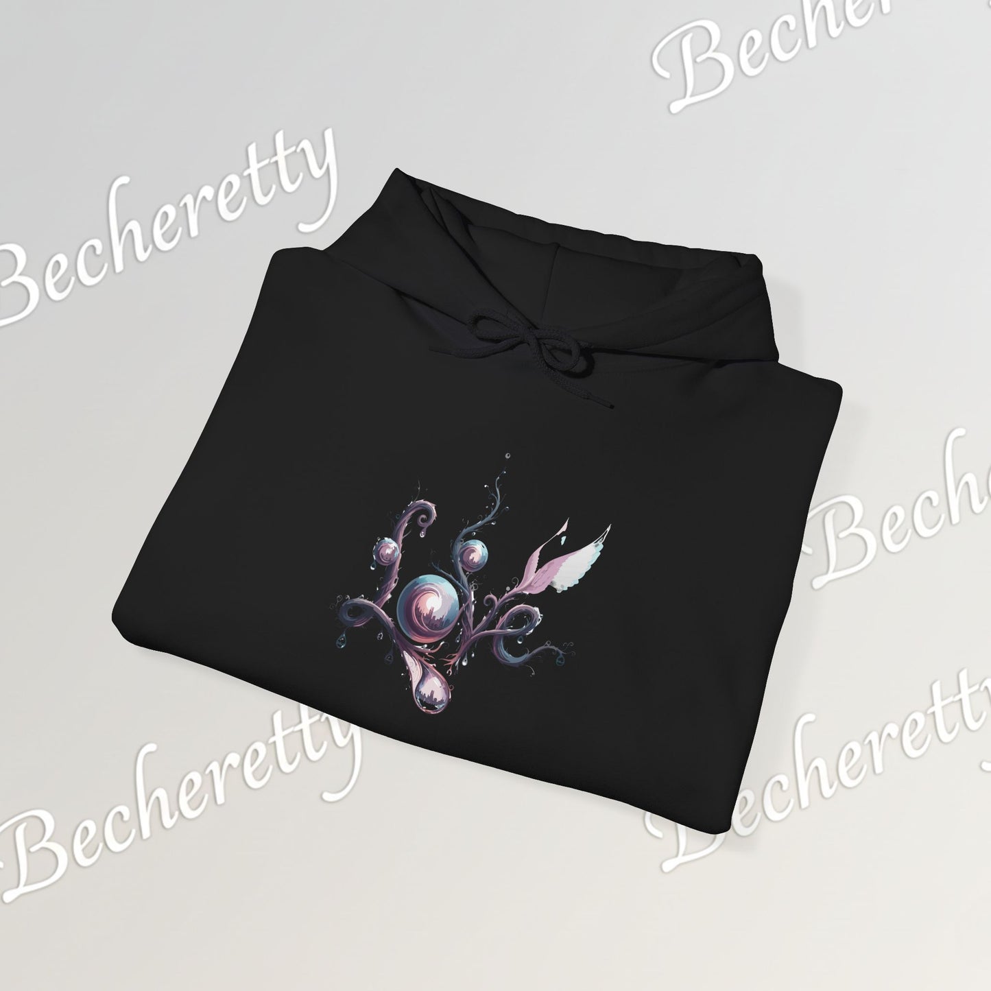 Love Floral Hoodie - Romantic Script - Art Graphic Becheretty - Perfect Gift for your loved one