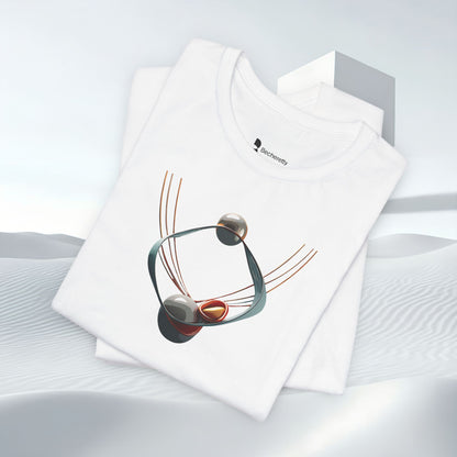 Abstract Orbital Necklace Tee - Art Graphic Minimalist Becheretty - Wearable artwork