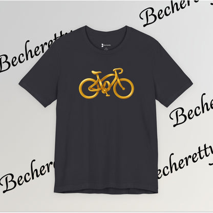 Gold Road Bike T-Shirt — Art Graphic Minimalist Becheretty - Gift Idea for Cyclist & Bike lovers
