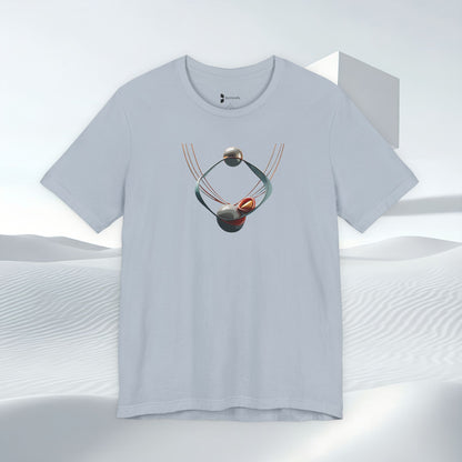 Abstract Orbital Necklace Tee - Art Graphic Minimalist Becheretty - Wearable artwork