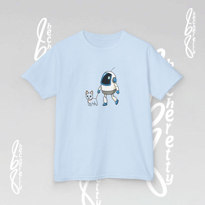 Cute Kids Robot & Dog Tee for Youth - Graphic Becheretty - Gift for Children - Kids Casual Wear