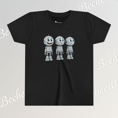 Youth T-Shirt  "Three Funny Kid Robots" Art Graphic Becheretty - Perfect for expressing your daily mood without saying a word