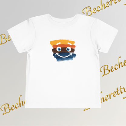 Toddler Tee Smiley Watercolor Art Graphic Minimalist Becheretty - Happy Face Kids T-Shirt