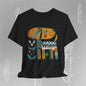 Abstract Guardian Folk Art Dog T-Shirt — Modern Canine Lover Gift
