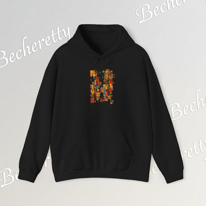 African Art Hoodie "Ancestral Echoes" Graphic Becheretty - Abstract style - Ethno-Contemporary Fashion