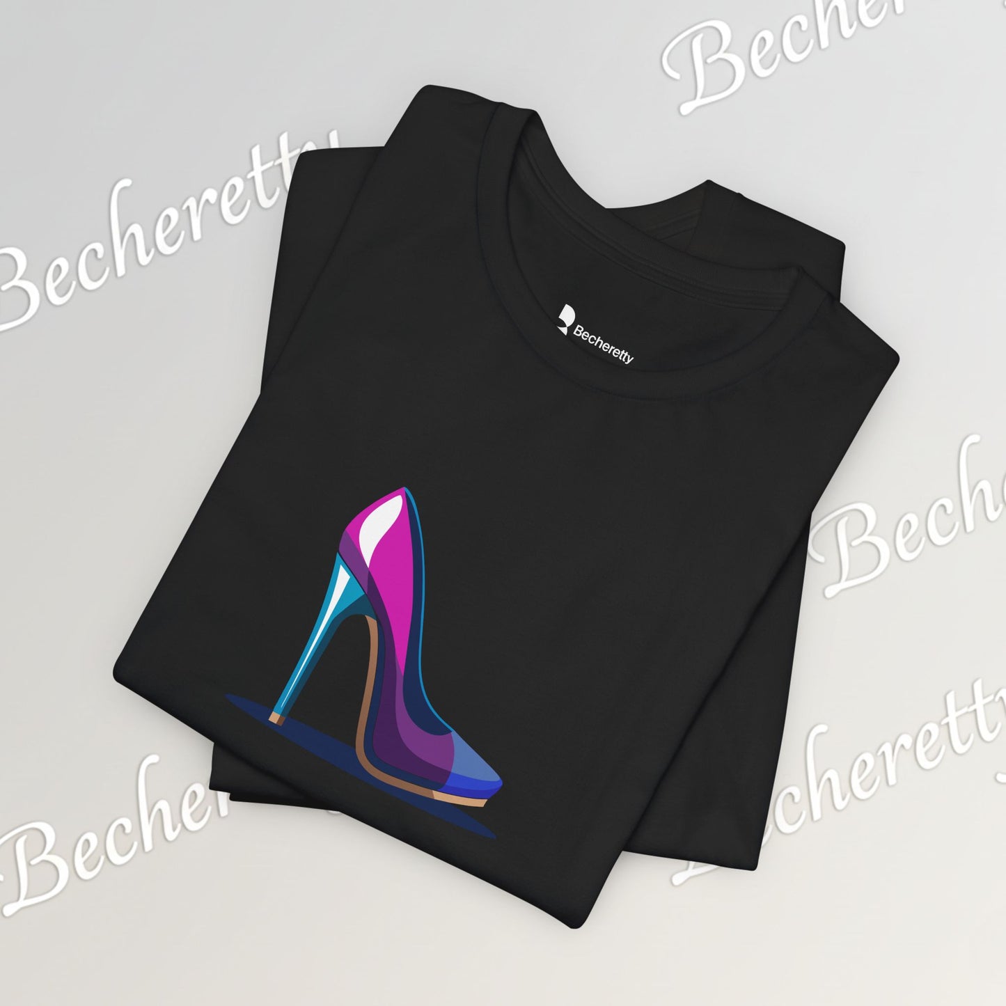 Colorful futuristic Stiletto T‑Shirt - Art Graphic Becheretty - A nod to your unique fashion style