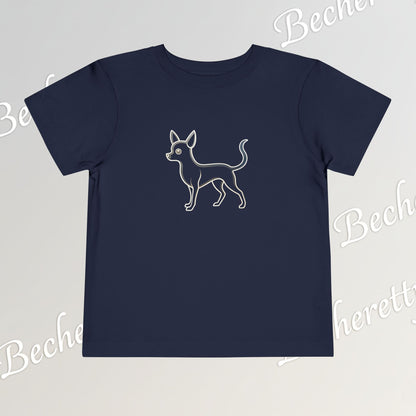 Adorable Chihuahua Toddler Tee - Graphic Minimalist Becheretty - Dog Lover Gift, Cozy Summer Apparel, Fun Birthday Outfit
