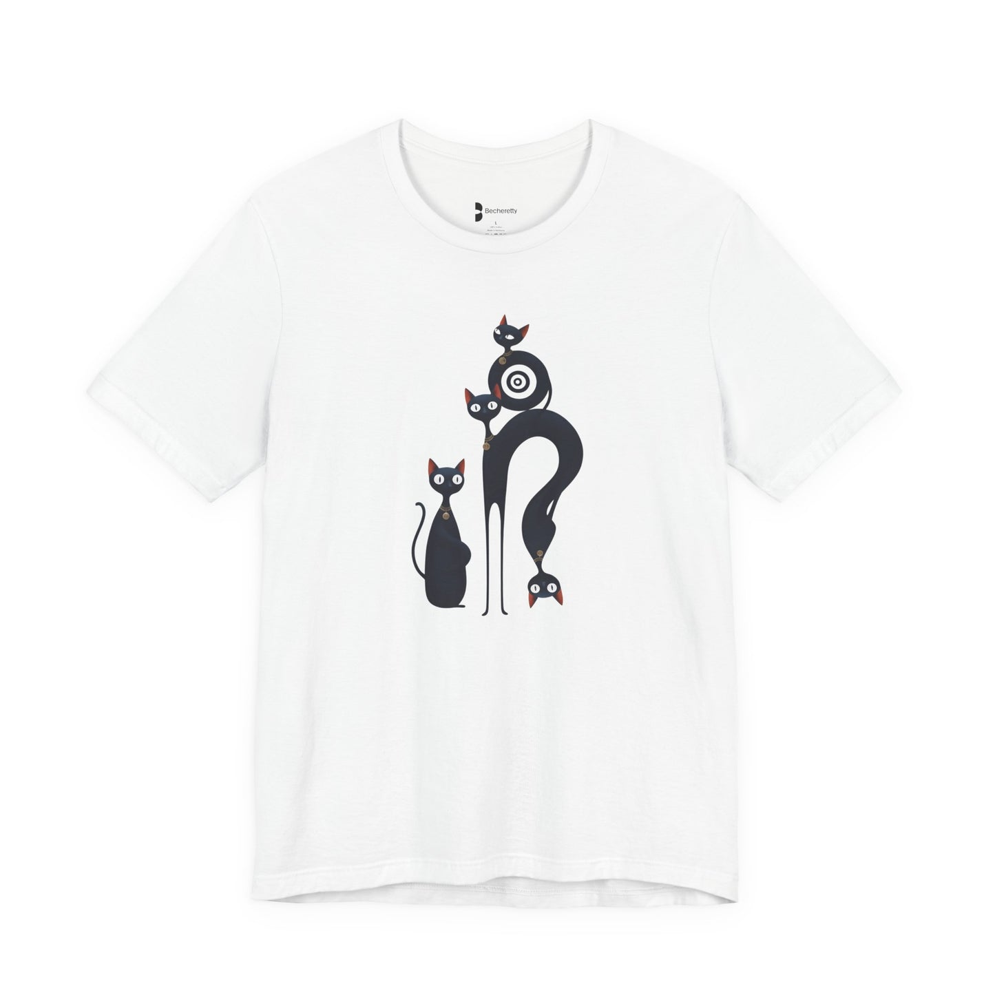 Graphic Tee "Playful Family Cats" Artistic design Becheretty - Wearable Art apparel for special occasions