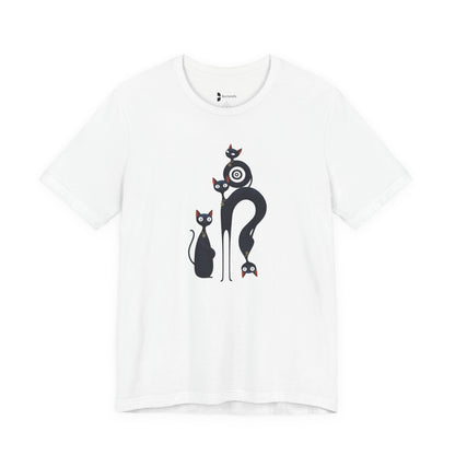Graphic Tee "Playful Family Cats" Artistic design Becheretty - Wearable Art apparel for special occasions