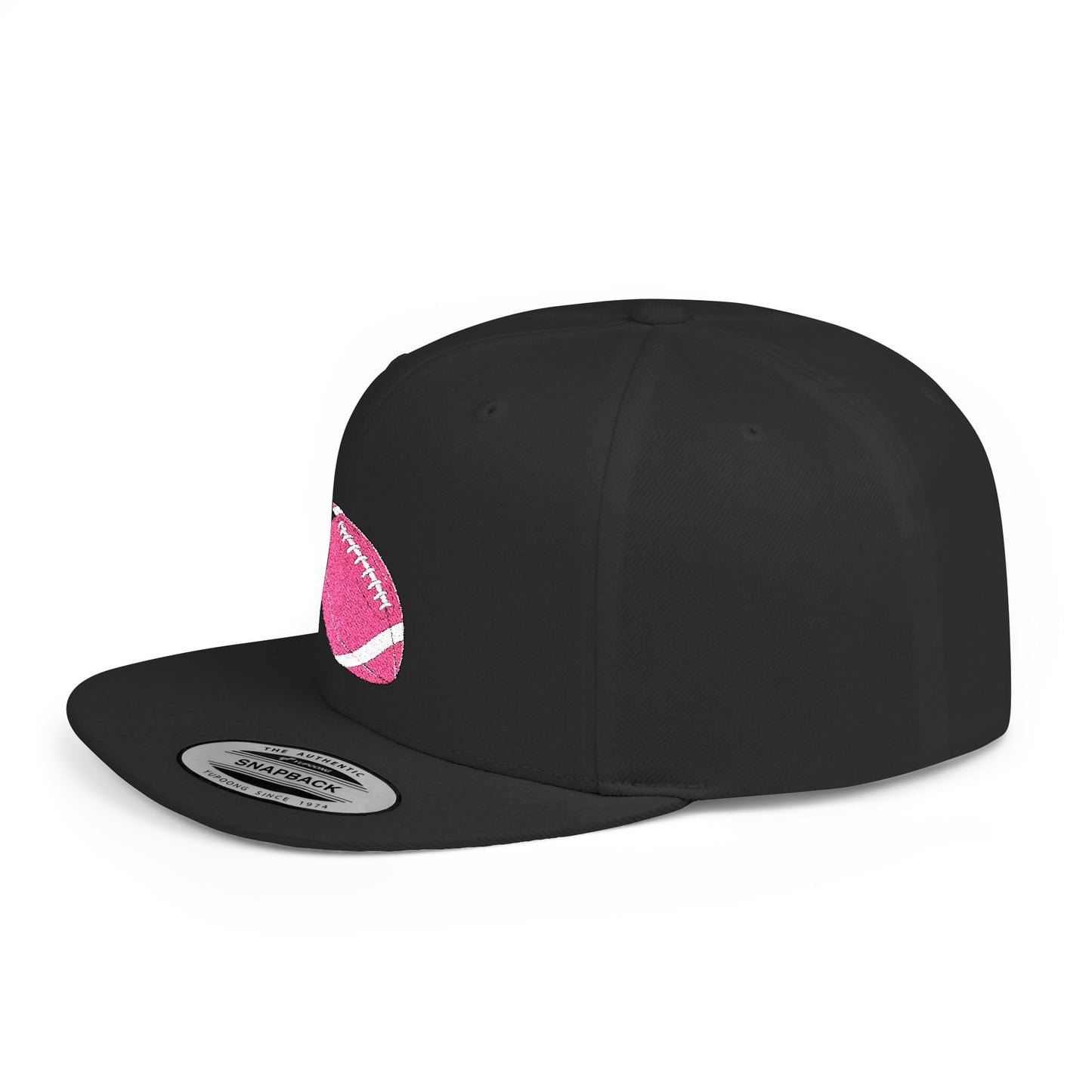 Snapback Baseball Cap with Pink American Football Ball Design by Becheretty